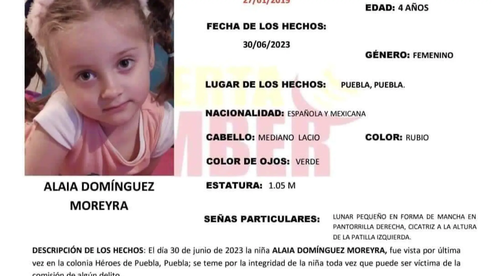 alerta amber puebla